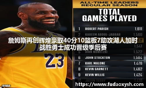 詹姆斯再创辉煌豪取40分10篮板7助攻湖人加时战胜勇士成功晋级季后赛